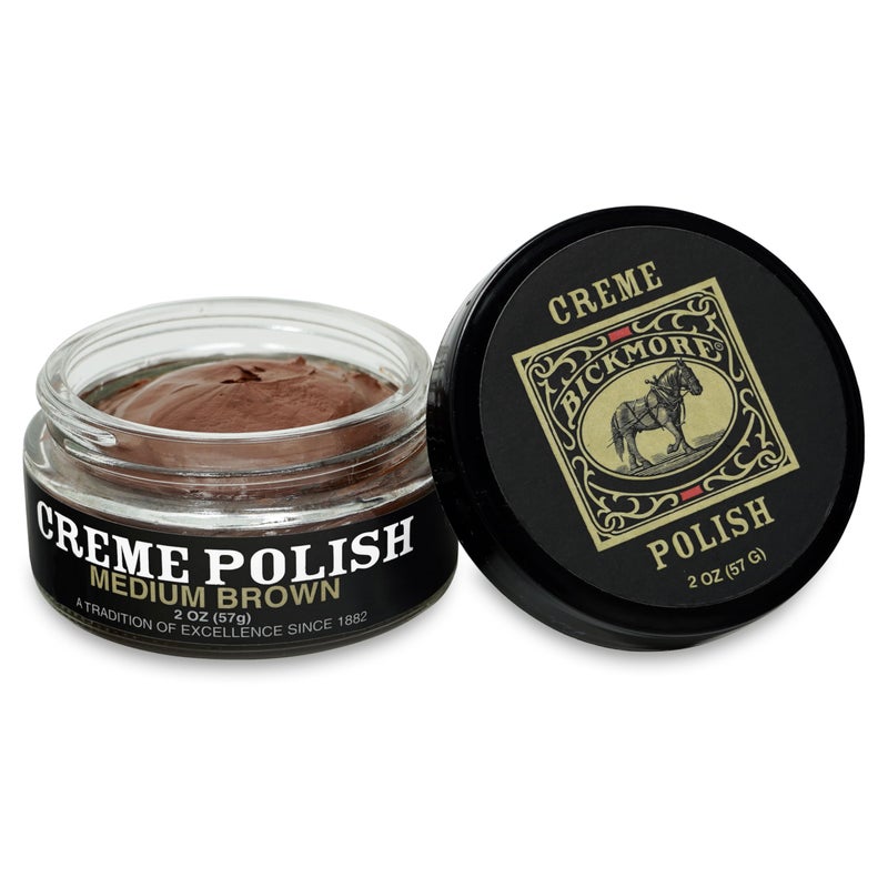 Bickmore Cream Shoe Polish - Medium Brown Leather Shoe Care, Nourishing Formula, Fills Scratches, High-Gloss Shine, Long-Lasting, Made in USA - Image 1